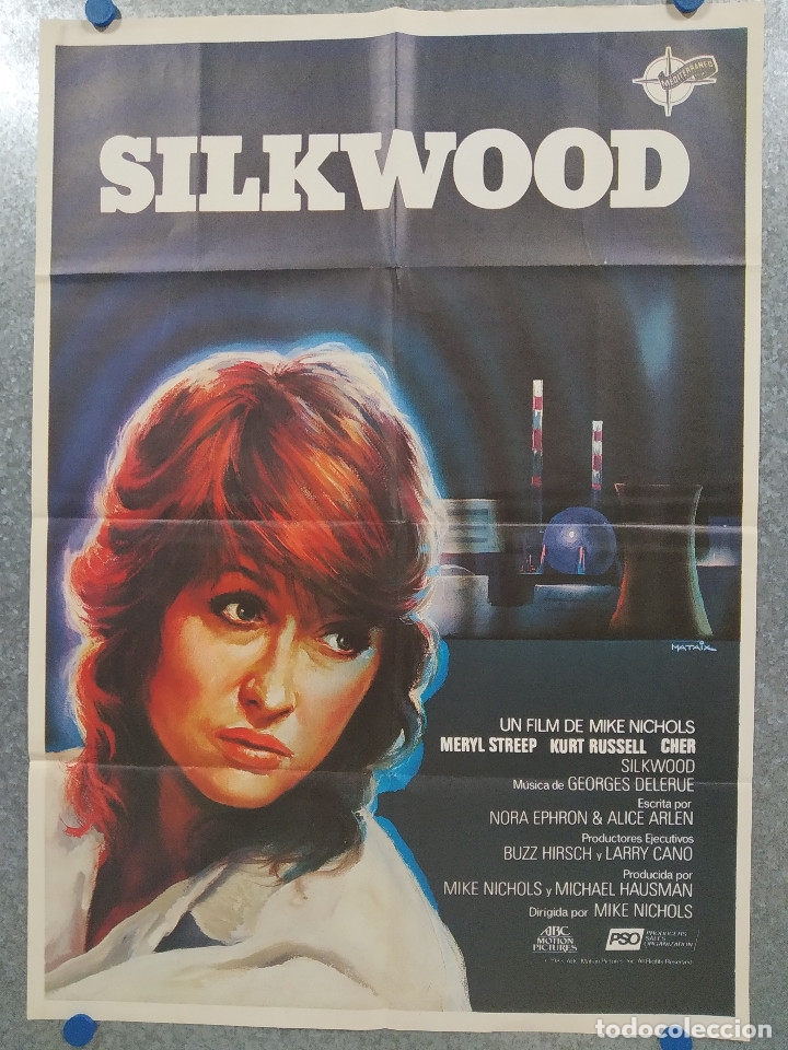 Cin&eacute;ma: Silkwood. Meryl Streep, Kurt Russell, Cher  A&Ntilde;O 1983. POSTER ORIGINAL
