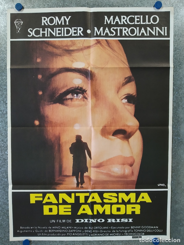 Cin&eacute;ma: Fantasma de amor. Romy Schneider, Marcello Mastroianni A&Ntilde;O 1981 POSTER ORIGINAL