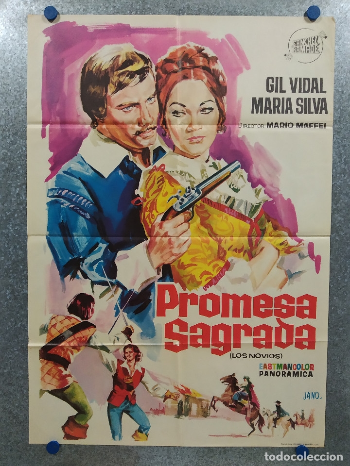 Cin&eacute;ma: Promesa sagrada. Gil Vidal, Maria Silva  A&Ntilde;O 1965. POSTER ORIGINAL.