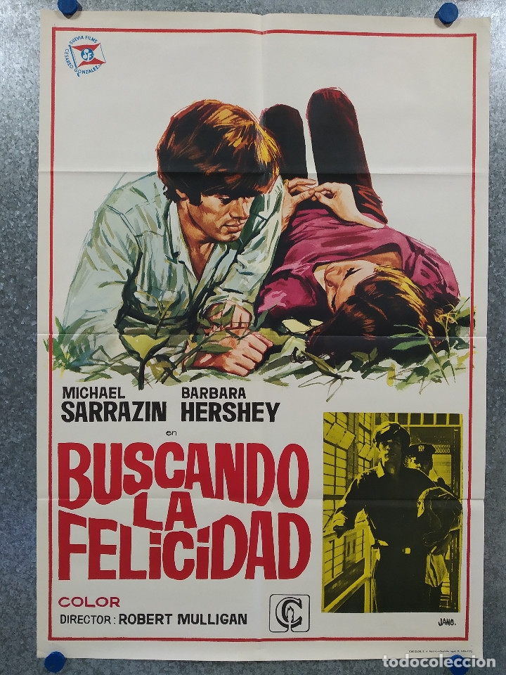 Cin&eacute;ma: Buscando de la felicidad. Barbara Hershey, Robert Klein. A&Ntilde;O 1972. POSTER ORIGINAL
