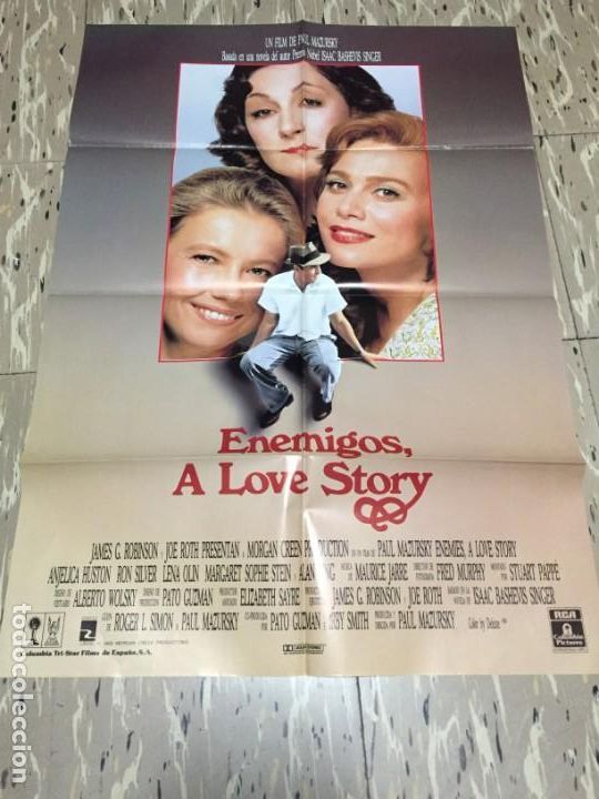Cin&eacute;ma: CARTEL ORIGINAL CINE 70 X 100 CM APROX Enemigos, una historia de amor A LOVE STORY ANGELICA HUSTON