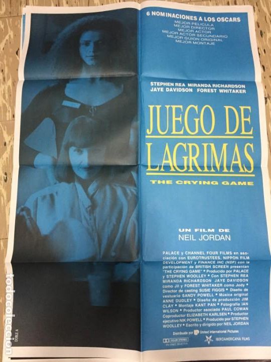 Cin&eacute;ma: CARTEL ORIGINAL CINE 70 X 100 CM APROX Stephen Rea Forest Whitaker Jaye Davidson JUEGO DE LAGRIMAS