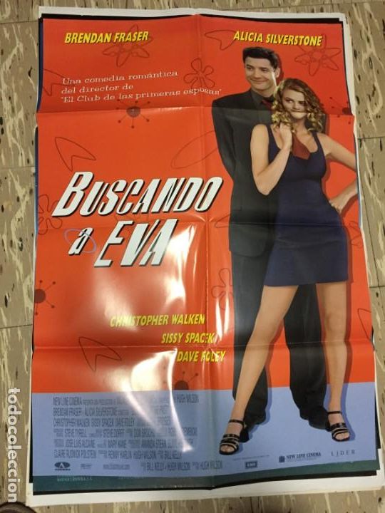 Cinema: CARTEL ORIGINAL CINE 70 X 100 CM APROX Brendan Fraser Alicia Silverstone BUSCANDO A EVA