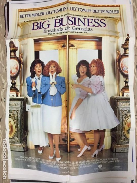 Cinema: CARTEL ORIGINAL CINE 70 X 100 CM APROX Bette Midler Lily Tomlin Big Business Ensalada de gemelas