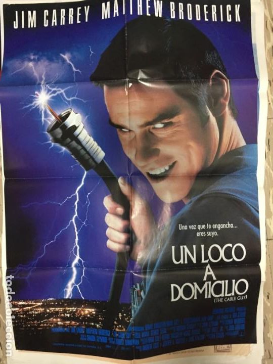 Cinema: CARTEL ORIGINAL CINE 70 X 100 CM APROX Jim Carrey Matthew Broderick Un loco a domicilio