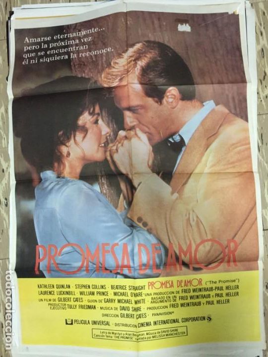 Cin&eacute;ma: CARTEL ORIGINAL CINE 70 X 100 CM APROX Kathleen Quinlan, Stephen Collins Promesa de amor