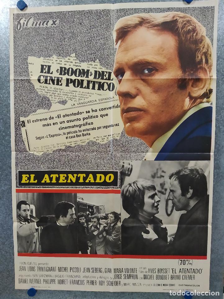 Cin&eacute;ma: El atentado. Jean-Louis Trintignant, Michel Piccoli, Jean Seberg A&Ntilde;O 1973. POSTER ORIGINAL