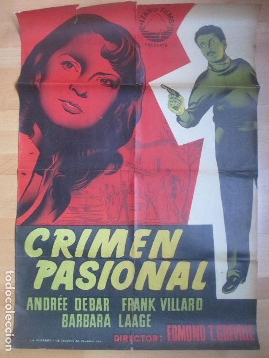 Cinema: CARTEL CINE CRIMEN PASIONAL ANDREE DEBAR BARBARA LAAGE C1687