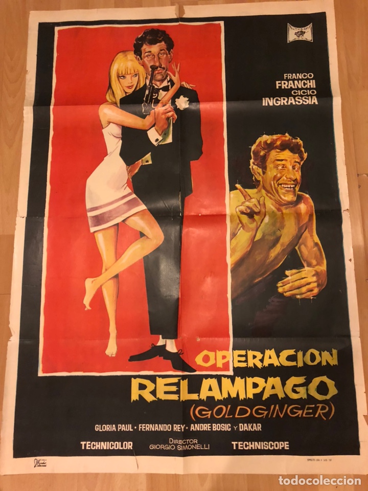 Kino: Cartel o poster operaci&oacute;n rel&aacute;mpago goldginger franco franchi 100x70 cm