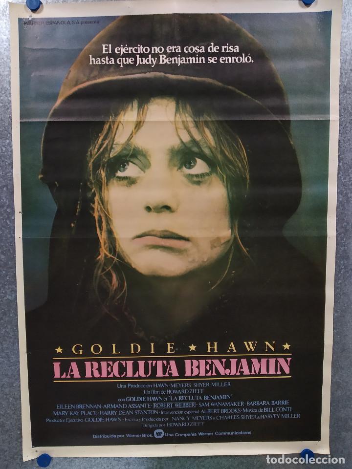 Kino: La recluta Benjamin. Goldie Hawn, Eileen Brennan A&Ntilde;O 1981. POSTER ORIGINAL