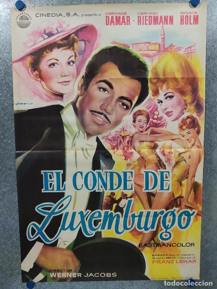 Kino: El conde de LuxemburgoGerhard Riedmann, Renate Holm, Gunther Philipp. A&Ntilde;O 1961. POSTER ORIGINAL