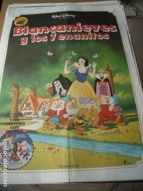 Cine: P&Oacute;STER ORIGINAL DE 100X70CM BLANCA NIEVES Y LOS 7 ENANITOS