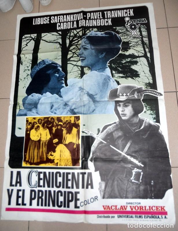 Cinema: CARTEL de CINE ORIGINAL de SALA. ANTIGUO A&ntilde;o 1973. LA CENICIENTA y EL PR&Iacute;NCIPE. 100 X 70. VORL&Iacute;CEK