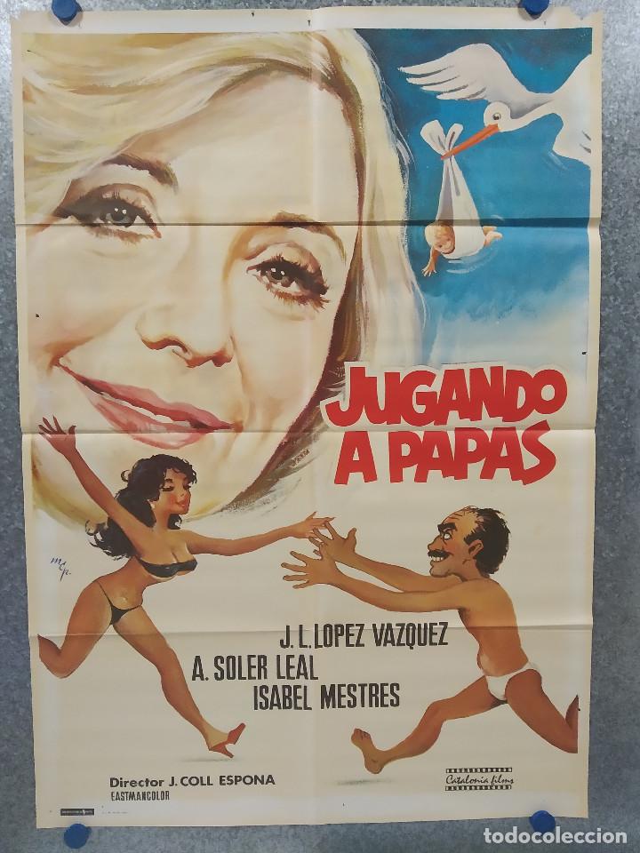 Cin&eacute;ma: Jugando a pap&aacute;s. Jos&eacute; Luis L&oacute;pez V&aacute;zquez,Amparo Soler Leal. A&Ntilde;O 1979  POSTER ORIGINAL