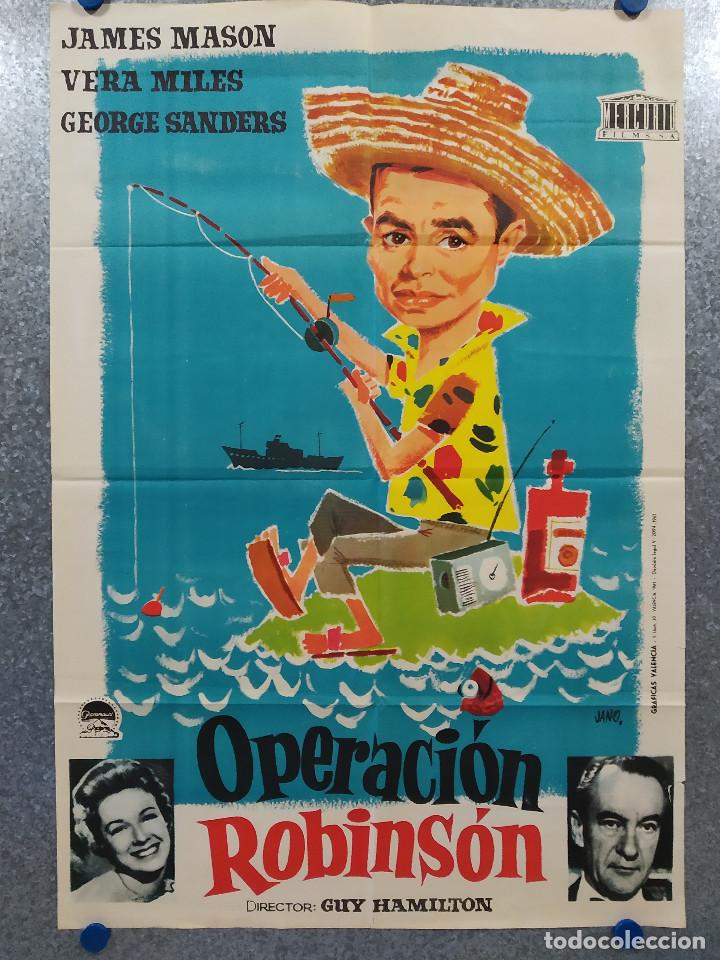 Cin&eacute;ma: Operaci&oacute;n Robinson. James Mason, George Sanders, Vera Miles. A&Ntilde;O 1961. POSTER ORIGINAL