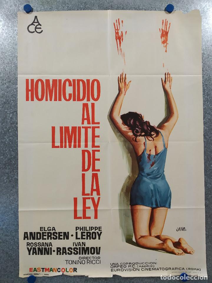 Kino: Homicidio al l&iacute;mite de la ley. Philippe Leroy, Elga Andersen A&Ntilde;O 1972 POSTER ORIGINAL