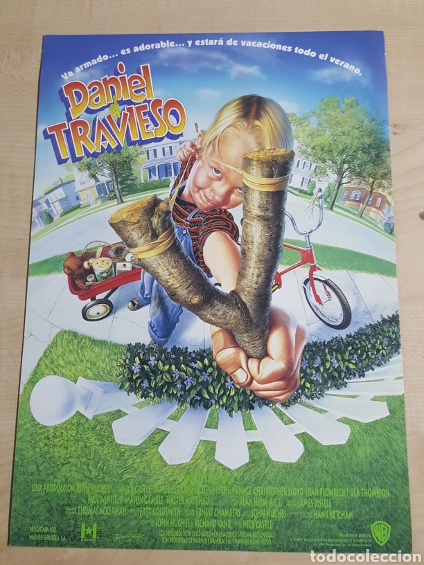 Cin&eacute;ma: Cartel cine ficha Daniel el Travieso con Christopher Lloyd de 30x21 cm