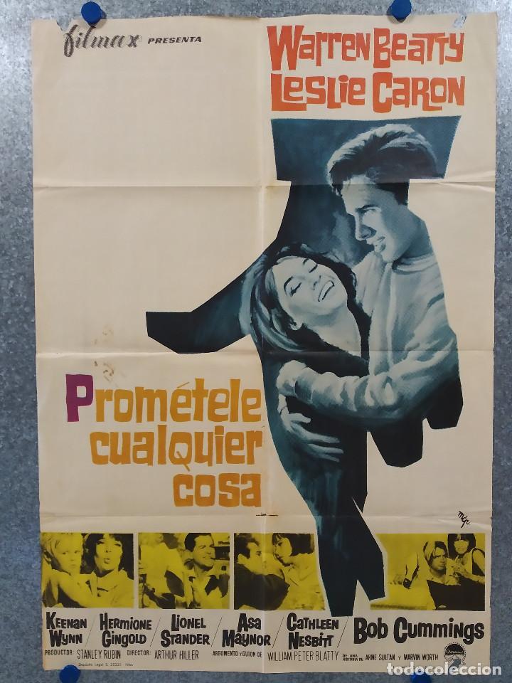 Cin&eacute;ma: Prom&eacute;tele cualquier cosa. Warren Beatty, Leslie Caron. A&Ntilde;O 1966. POSTER ORIGINAL