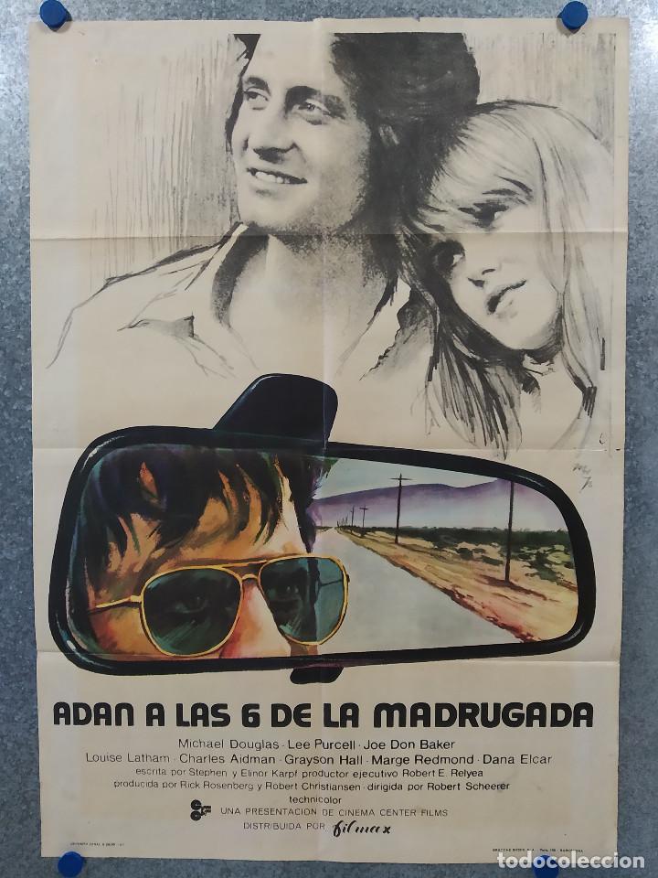 Cinema: ADAN A LAS 6 DE LA MADRUGADA. MICHAEL DOUGLAS, LEE PURCELL. A&Ntilde;O 1971. POSTER ORIGINAL