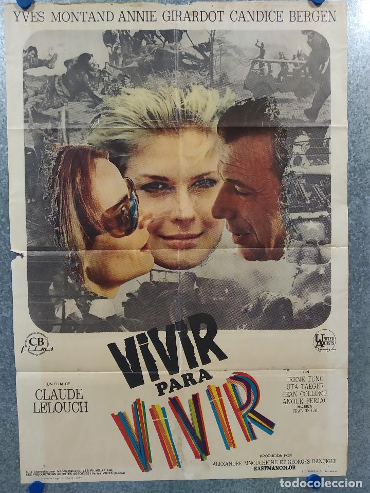 Cinema: Vivir para vivir. YVES MONTAND, ANNIE GIRARDOT, CANDICE BERGEN. A&Ntilde;O 1976. POSTER ORIGINAL