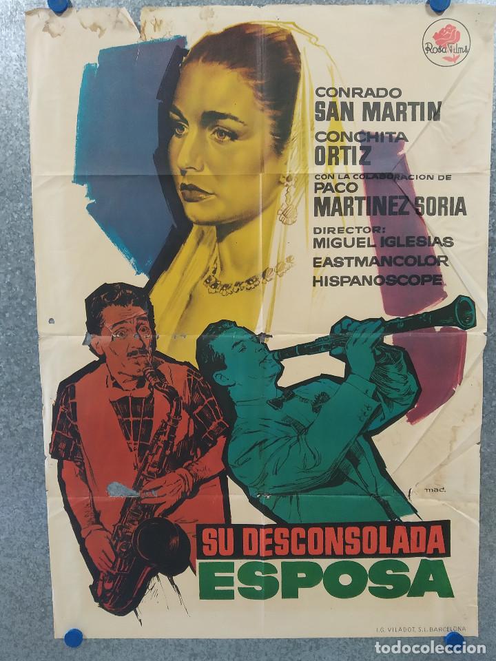 Cinema: Su desconsolada esposa. Conrado San Mart&iacute;n, Conchita Ortiz  POSTER ORIGINAL