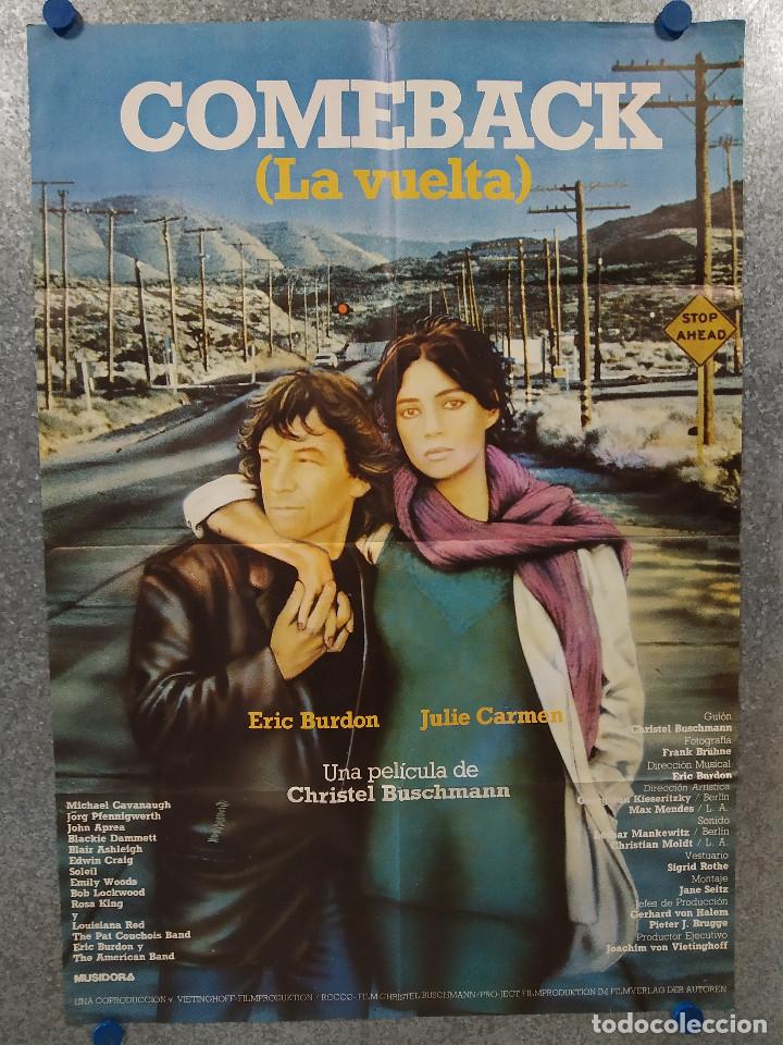 Cin&eacute;ma: COMEBACK, LA VUELTA Eric Burdon, Julie Carmen. A&Ntilde;O 1982. POSTER ORIGINAL