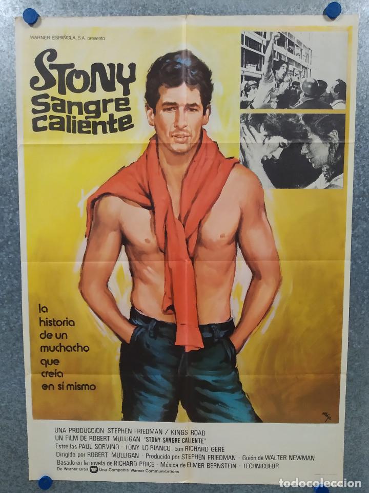 Cinema: Stony, sangre caliente. Richard Gere, Paul Sorvino, Tony Lo Bianco. A&Ntilde;O 1979. POSTER ORIGINAL