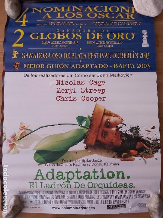 Cinema: Adaptation, el ladr&oacute;n de orquideas - APROX 70X100 CARTEL ORIGINAL CINE (L73)