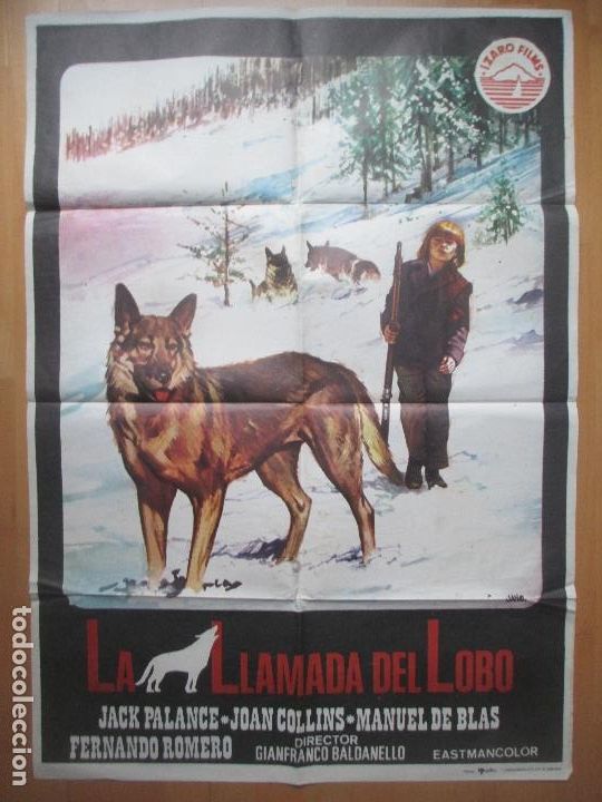Cinema: CARTEL CINE LA LLAMADA DEL LOBO JACK PALANCE JOAN COLLINS1975 JANO C1786