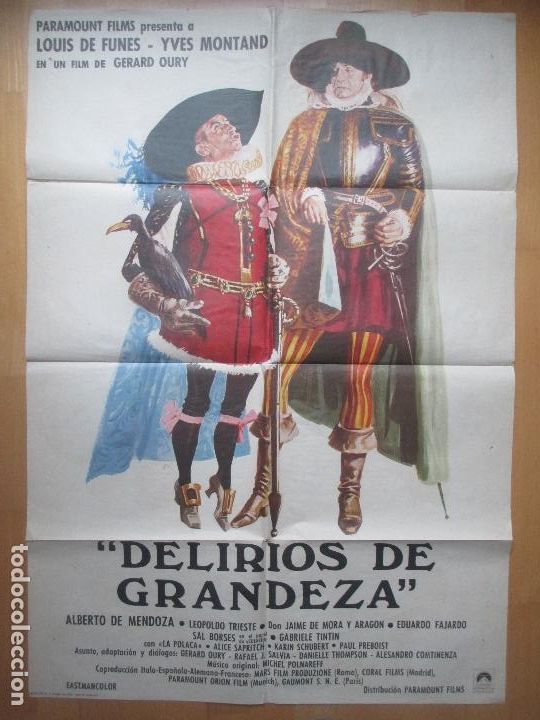 Cin&eacute;ma: CARTEL CINE DELIRIOS DE GRANDEZA LOUIS DE FUNES YVES MONTAND 1972 C1791