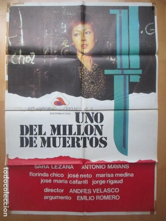 Cinema: CARTEL CINE UNO DEL MILLON DE MUERTOS SARA LEZANA ANTONIO MAYANS 1976 C1802
