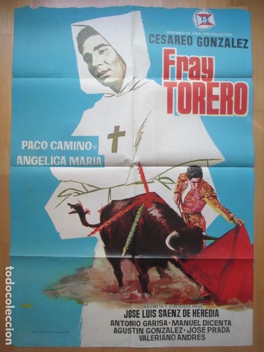 Cine: CARTEL CINE, FRAY TORERO, PACO CAMINO, ANGELICA MARIA, JANO, 1966, C1843