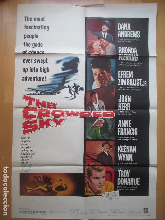Cin&eacute;ma: CARTEL CINE, THE CROWDED SKY, DANA ANDREWS, RHONDA FLEMING, 1960 C1851