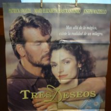 Cine: TRES DESEOS PÓSTER ORIGINAL 98X68CM (1995) MARY ELIZABETH MASTRANTONIO, PATRICK SWAYZE. Lote 201925413