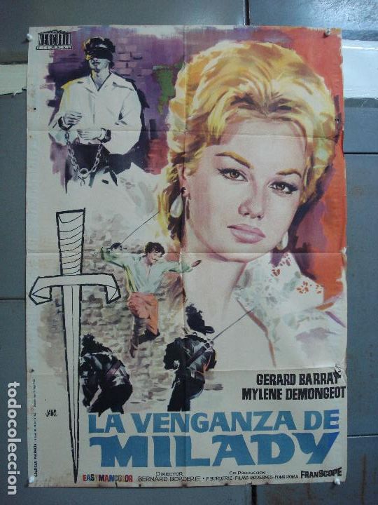 Cine: ODC B877 LA VENGANZA DE MILADY 3 mosqueteros 2 BARRAY MYLENE DEMONGEOT POSTER ORIG 70X100 ESTRENO