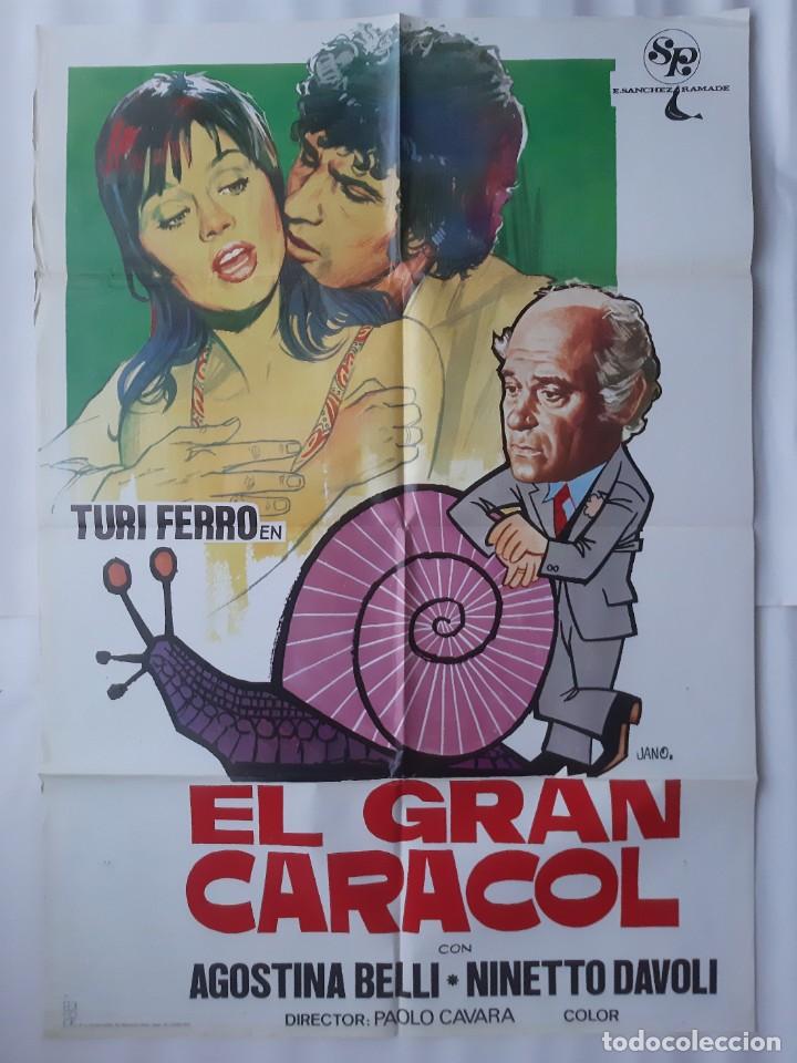 Cine: ANTIGUO5CARTEL CINE EL GRAN CARACOL 1976 JANO C566