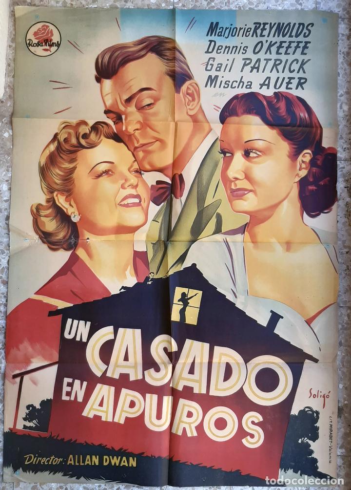 CARTEL CINE UN CASADO EN APUROS SOLIGO LITOGRAFIA ORIGINAL CC1 (Cine - Posters y Carteles - Comedia)