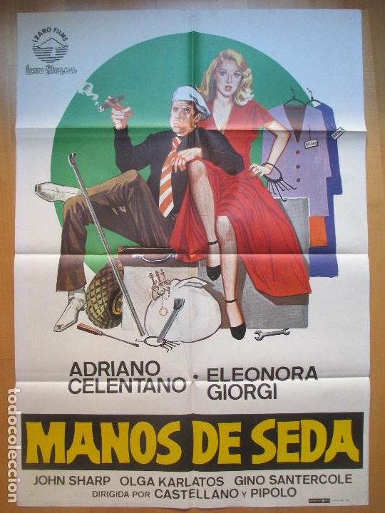 Cine: CARTEL CINE, MANOS DE SEDA, ADRIANO CELENTANO, ELEONORA GIORGI, 1980, C368