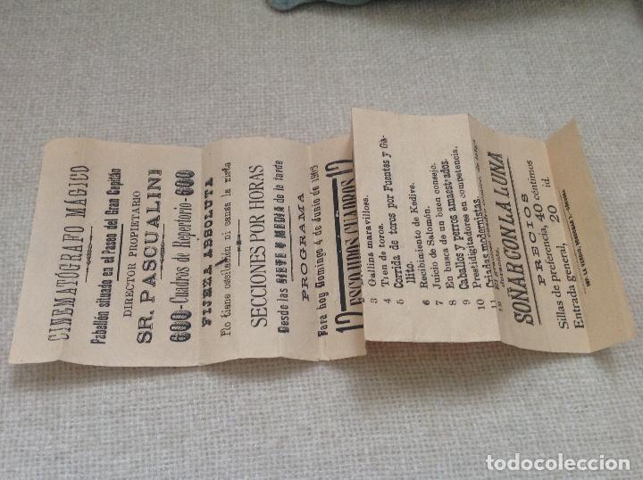 Cine: Antiguo cartel cinemat&oacute;grafo m&aacute;gico. Pabell&oacute;n situado en paseo del Gran Capitan1908