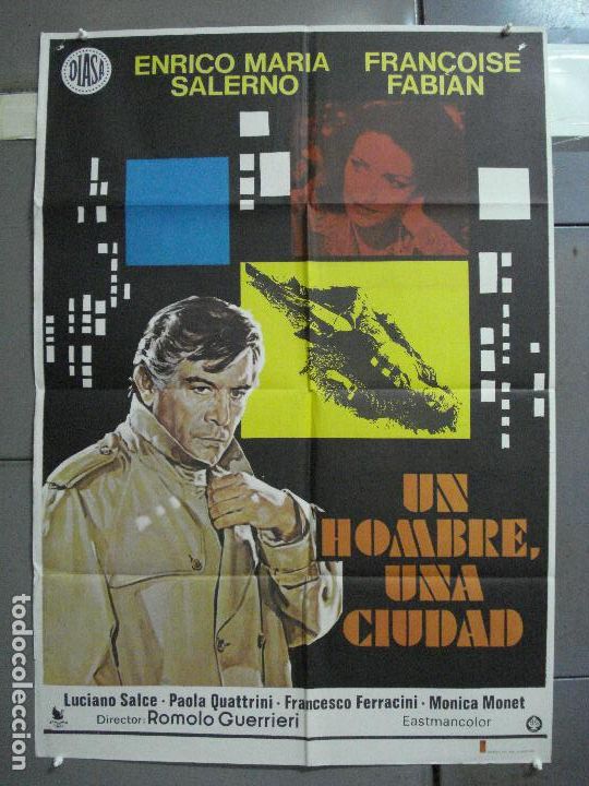 Cine: CDO 2848 UN HOMBRE UNA CIUDAD ENRICO MARIA SALERNO POSTER ORIGINAL ESPA&Ntilde;OL 70X100 ESTRENO