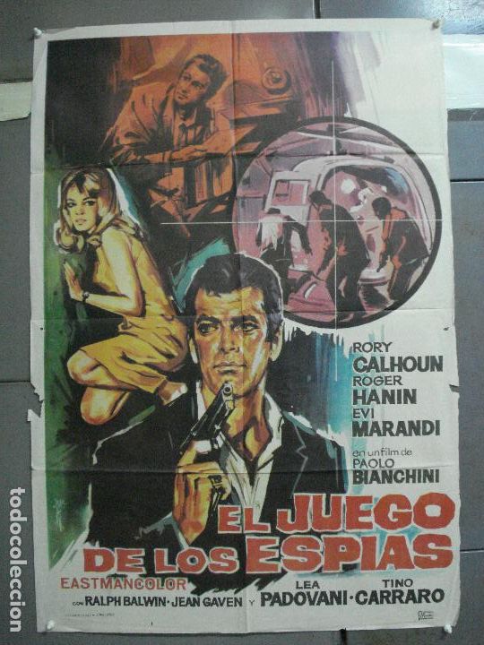 Cine: CDO 3264 EL JUEGO DE LOS ESPIAS RORY CALHOUN ROGER HANIN HERMIDA POSTER ORIGINAL 70X100 ESTRENO