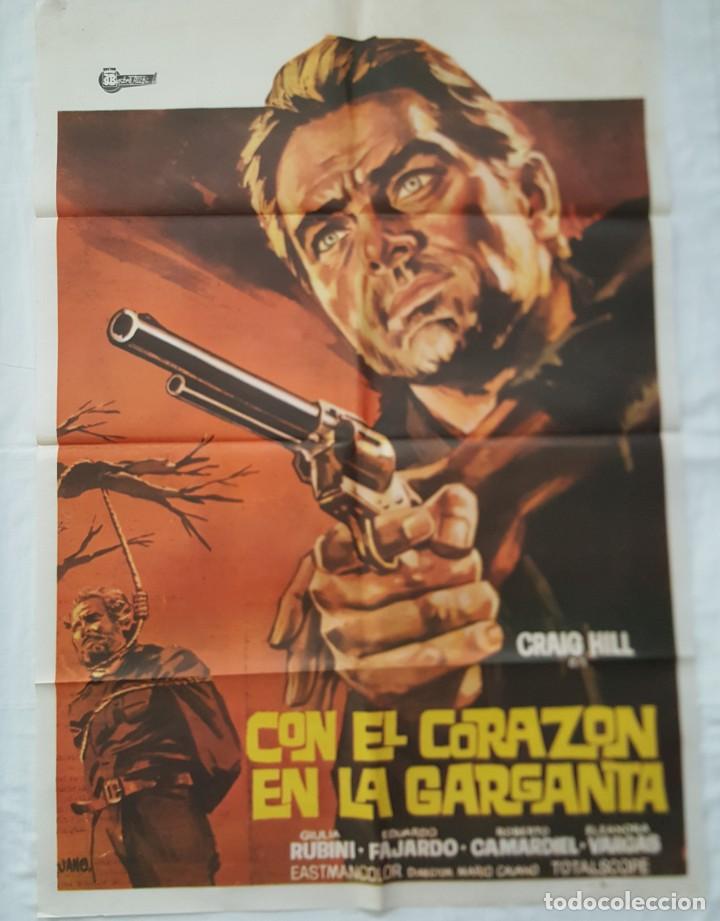 Cine: P&Oacute;STER ORIGINAL CON EL CORAZ&Oacute;N EN LA GARGANTA - Foto 1