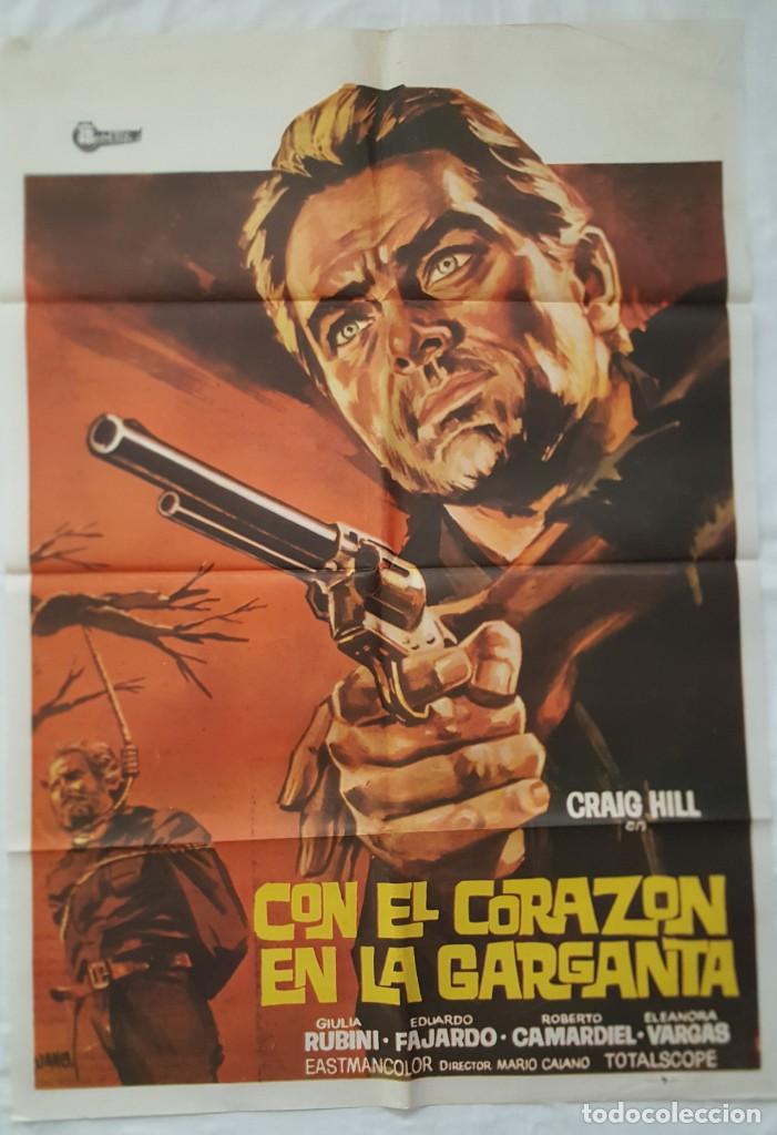 Cine: P&Oacute;STER ORIGINAL CON EL CORAZ&Oacute;N EN LA GARGANTA - Foto 2