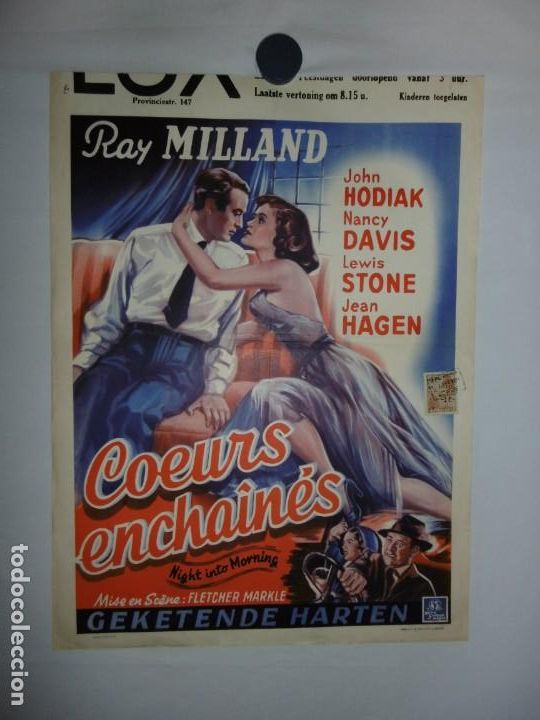 Cine: COEURS ENCHAIN&Eacute;S (NIGHT INTO MORNING) - 1951 - 52 x 37