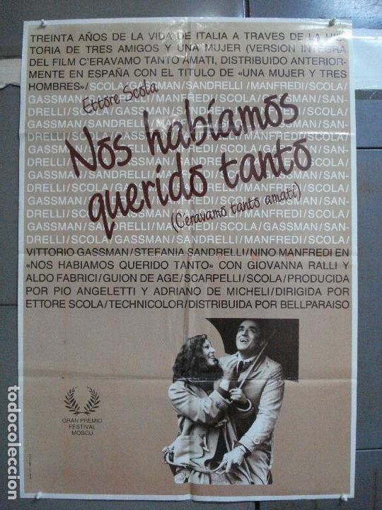 Cine: CDO 3765 NOS HABIAMOS QUERIDO TANTO ETTORE SCOLA POSTER ORIGINAL 70X100 ESTRENO