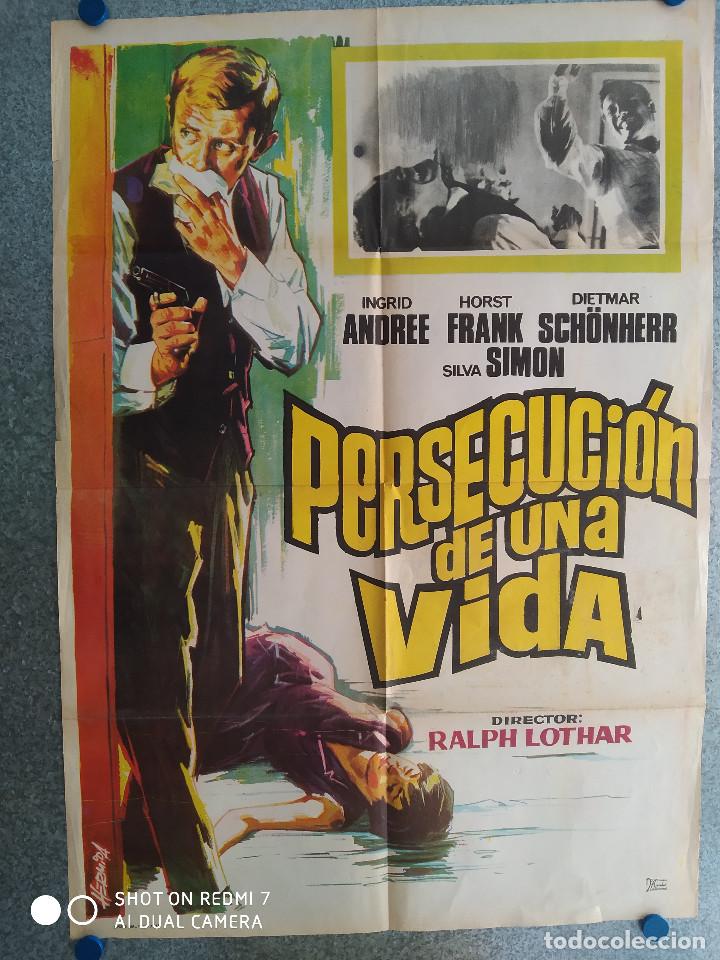 Cinema: PERSECUCION DE UNA VIDA. INGRID ANDREE, HORST FRANK, DIETMAR SCH&Ouml;NHERR. A&Ntilde;O 1968 POSTER ORIGINA