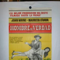 Cine: HOMBRE DE VERDAD - JOHN WAYNE - 110 X 75 CM - LITOGRAFICO