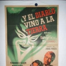 Cine: Y EL DIABLO VINO A LA TIERRA - 1944 - 110 X 75 CM - LITOGRAFICO. Lote 213680800