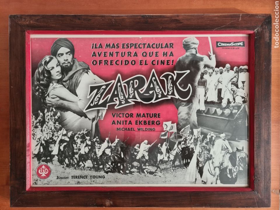 Cinema: Cartel Pel&iacute;cula Zarak - 1956 - V&iacute;ctor Mature Anita Ekberg - As Films - Decoraci&oacute;n Cine Vintage