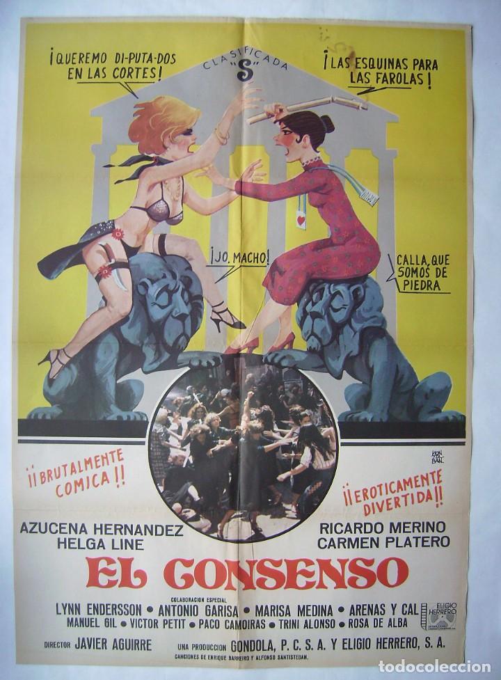 Cine: EL CONSENSO, con Ricardo Merino. POSTER 70 X 99,5 cms. Dise&ntilde;o: MONTALB&Aacute;N